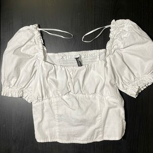 H&M: WHITE PUFF SLEEVE BLOUSE